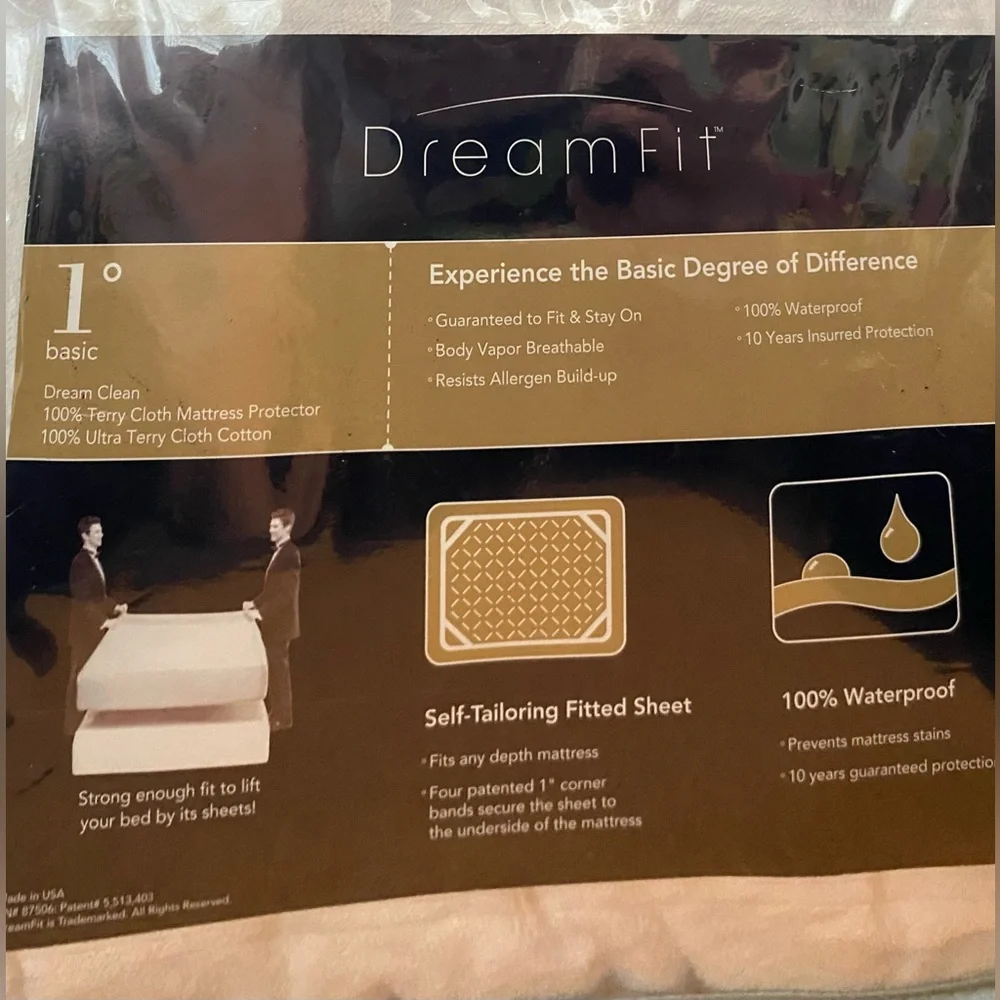 Dream Fit DreamClean Terry Cloth Mattress Protector Split Head California King